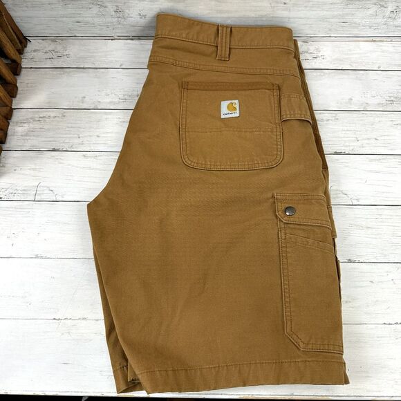 Carhartt cargo Shorts Mens 42 workwear casual utility brown 10.5" inseam relaxed - Picture 1 of 12